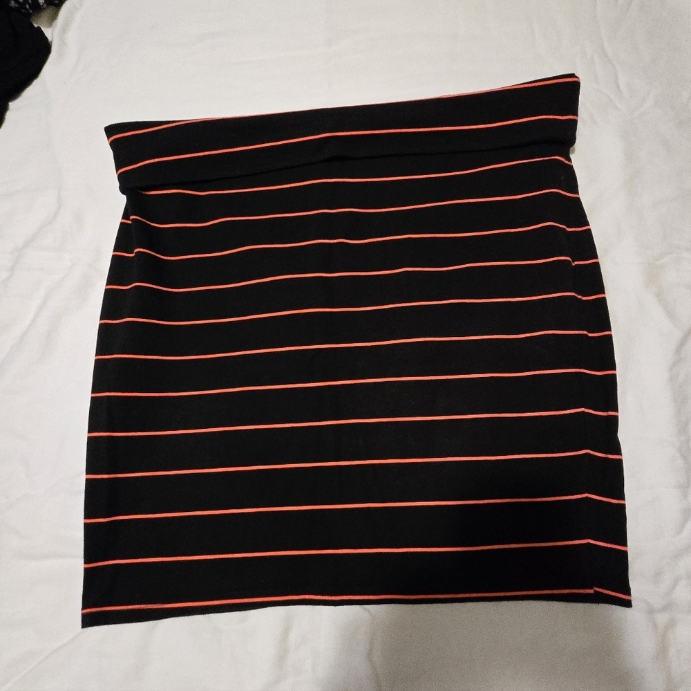 Torrid Stiped Fold Over Skirt In Pink Amd Black Torrid Size 3 (3X)